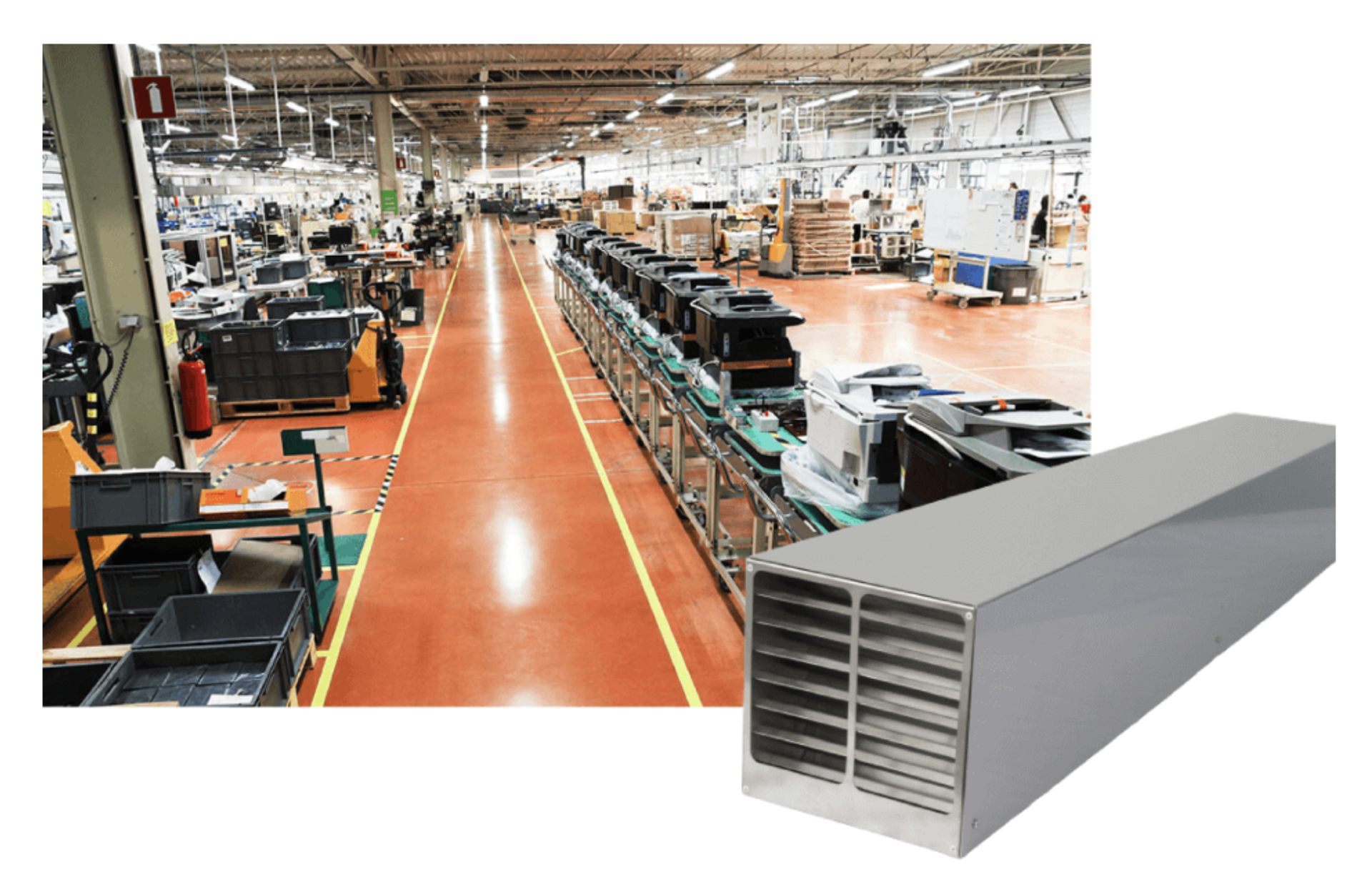 Instalacja lampy METIS UV w hali produkcyjnej