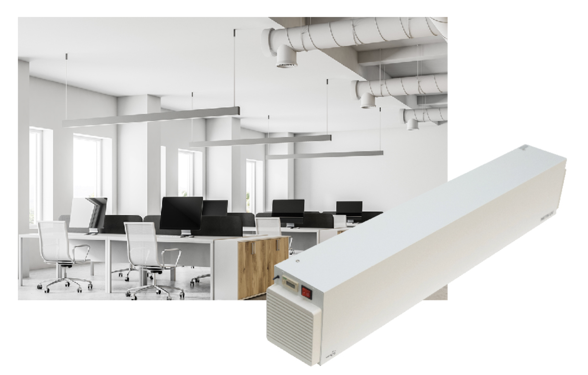 Przykład montażu lampy dezynfekującej METIS UV